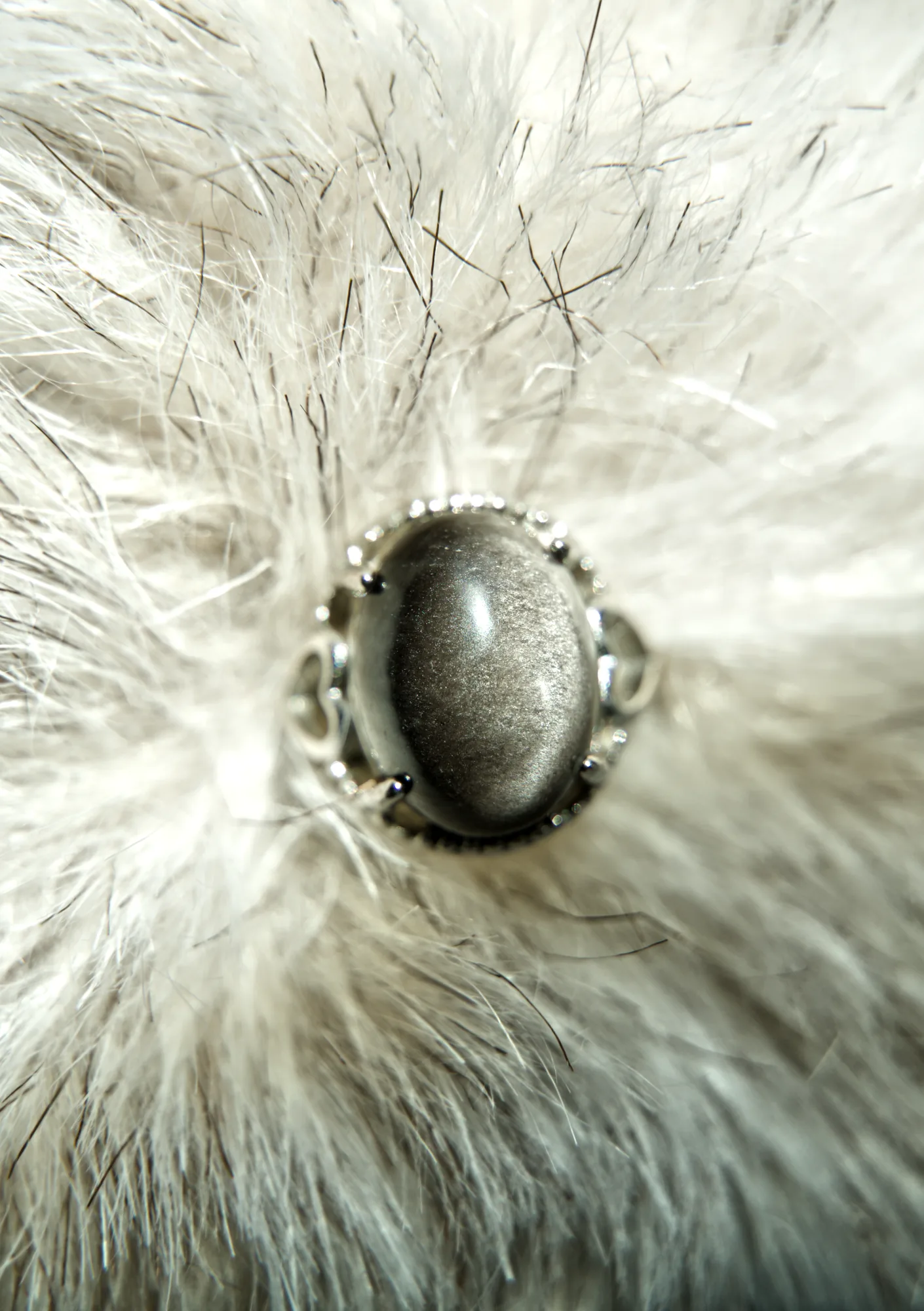 Obsidian Cat's Eye Ring