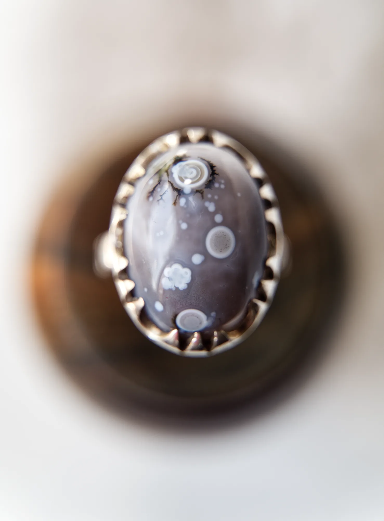 Orbicular Eye Agate Ring